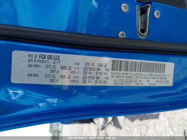 1C4PJLCB3JD621222 Jeep Cherokee Latitude Fwd