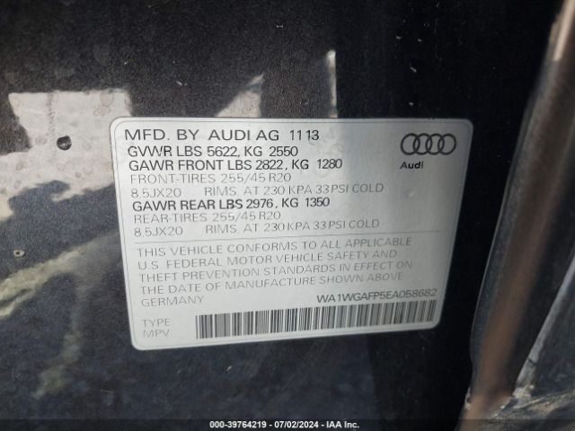 WA1WGAFP5EA058682 Audi Q5 3.0t Premium Plus