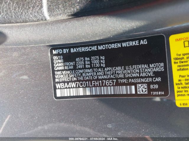 WBA4W7C01LFH17657 BMW 440I