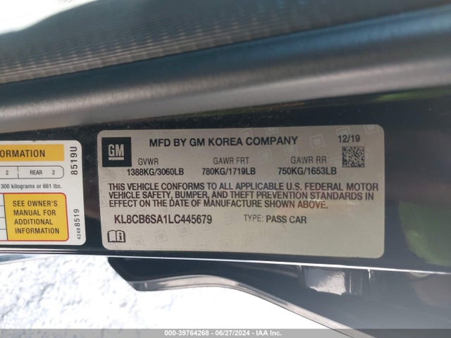 Chevrolet Spark Fwd Ls Automatic 2020 KL8CB6SA1LC445679 Image 9
