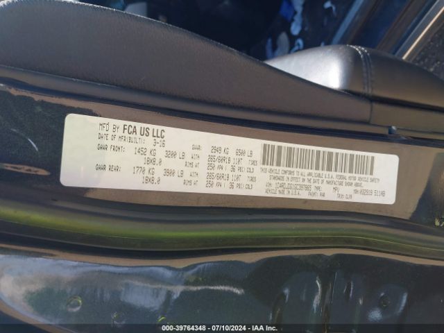 1C4RDJDG1GC397865 Dodge DURANGO LIMITED