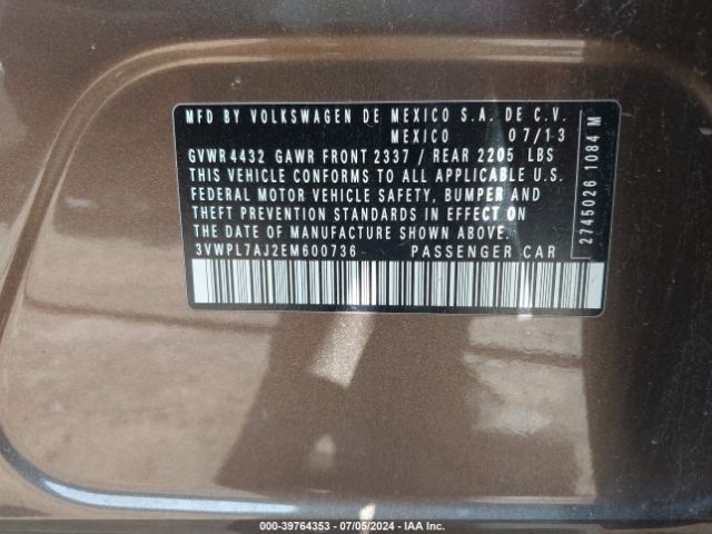 3VWPL7AJ2EM600736 Volkswagen Jetta Sportwagen 2.0l Tdi