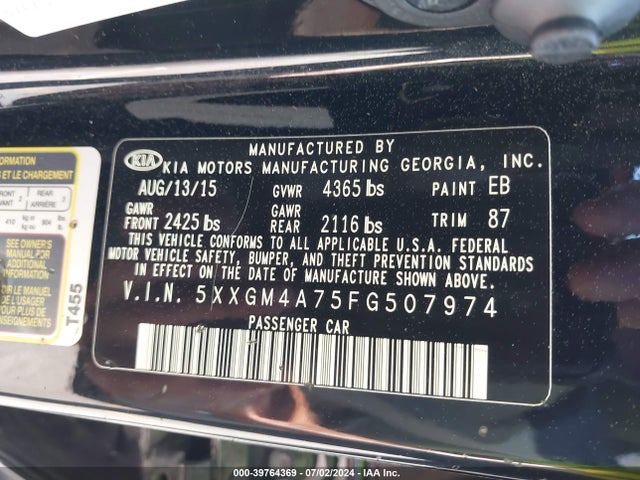 KIA Optima Lx 2015 5XXGM4A75FG507974 Image 9