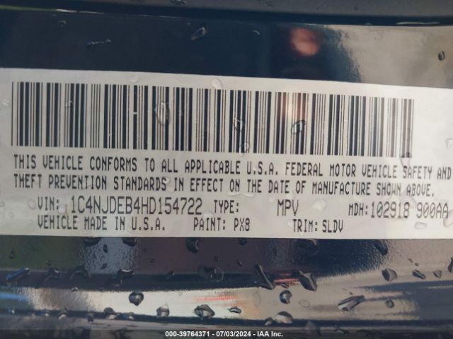 1C4NJDEB4HD154722 Jeep Compass High Altitude 4x4