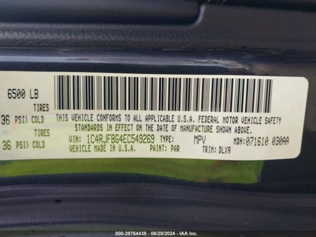 1C4RJFBG4EC549269 Jeep Grand Cherokee Limited