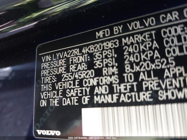 LYVA22RL4KB201963 Volvo Xc60 T6 Inscription