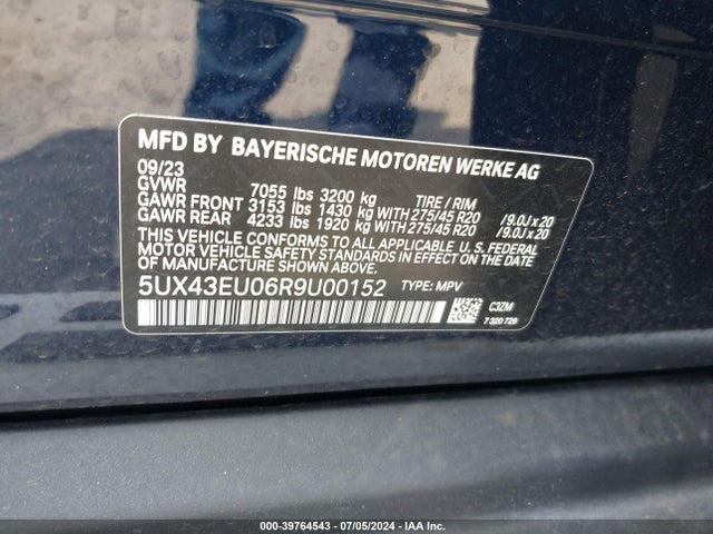 5UX43EU06R9U00152 BMW X5 Phev Xdrive50e