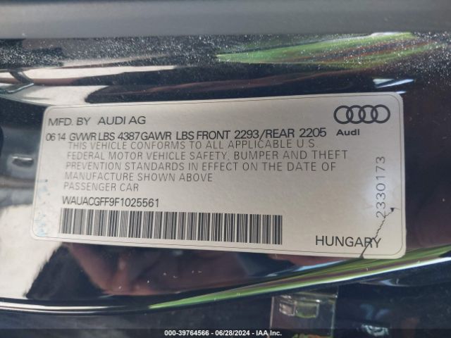 WAUACGFF9F1025561 Audi A3 1.8t Premium
