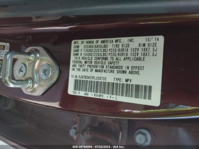 5J8TB3H33FL009730 Acura RDX