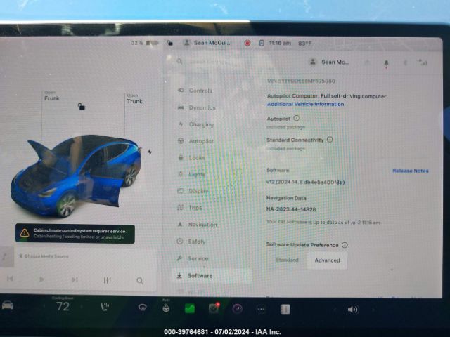 5YJYGDEE8MF105080 Tesla Model Y Long Range Dual Motor All-wheel Drive