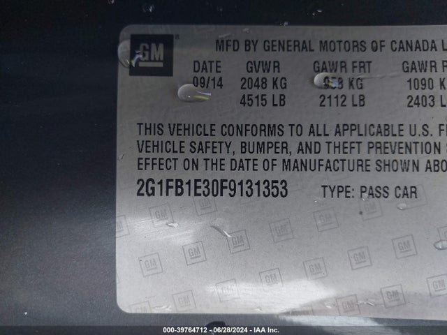 Chevrolet Camaro 2ls 2015 2G1FB1E30F9131353 Image 9