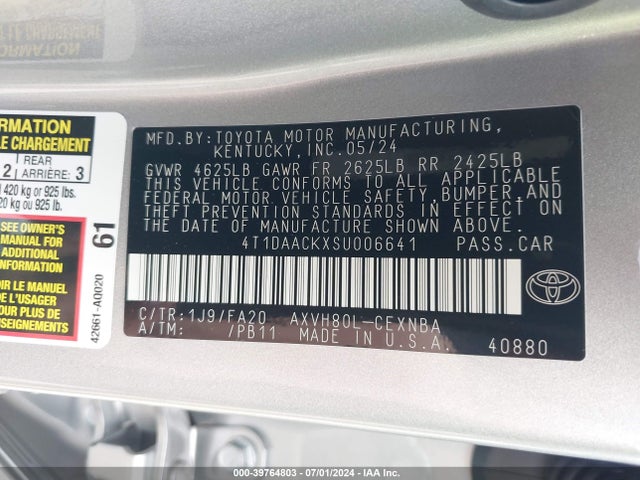 Toyota CAMRY LE 2025 4T1DAACKXSU006641 Image 9