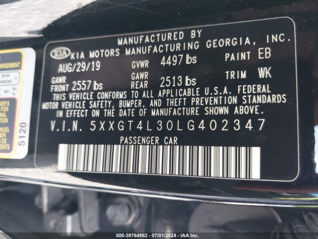 5XXGT4L30LG402347 KIA Optima Lx