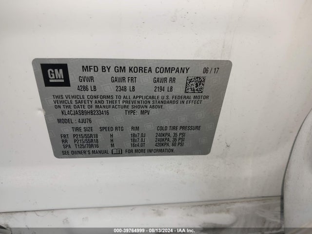 Buick Encore Preferred 2017 KL4CJASB9HB233416 Image 9