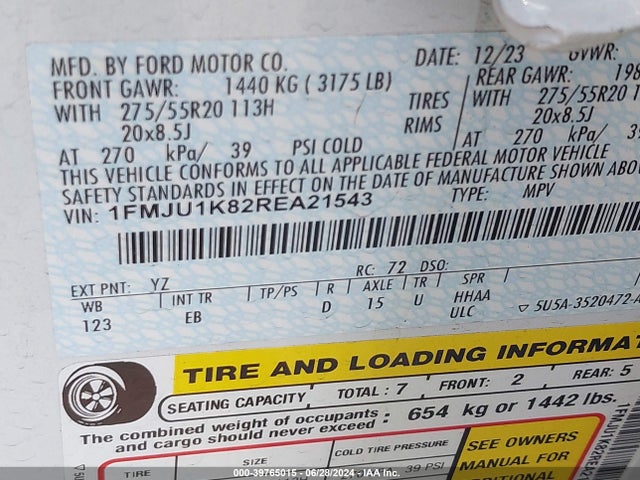 Ford Expedition Limited 2024 1FMJU1K82REA21543 Image 9