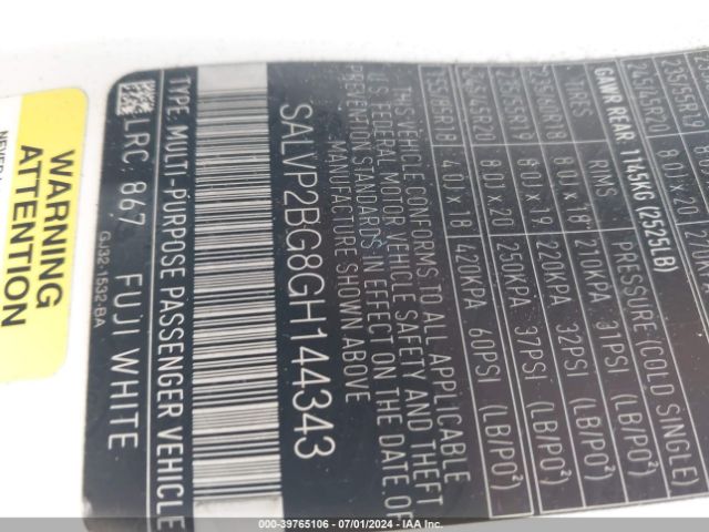 SALVP2BG8GH144343 Land Rover Range Rover Evoque Se/se Premium