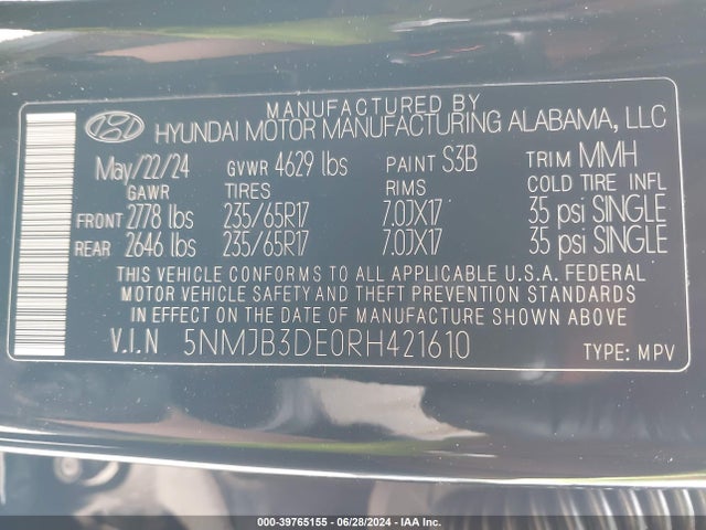Hyundai TUCSON SEL 2024 5NMJB3DE0RH421610 Image 9