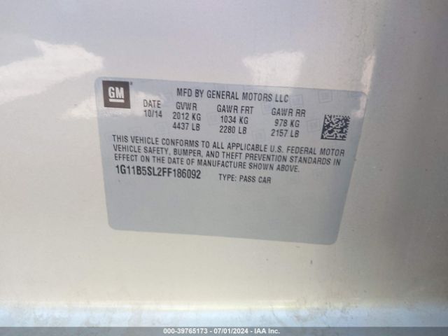 1G11B5SL2FF186092 Chevrolet MALIBU LS
