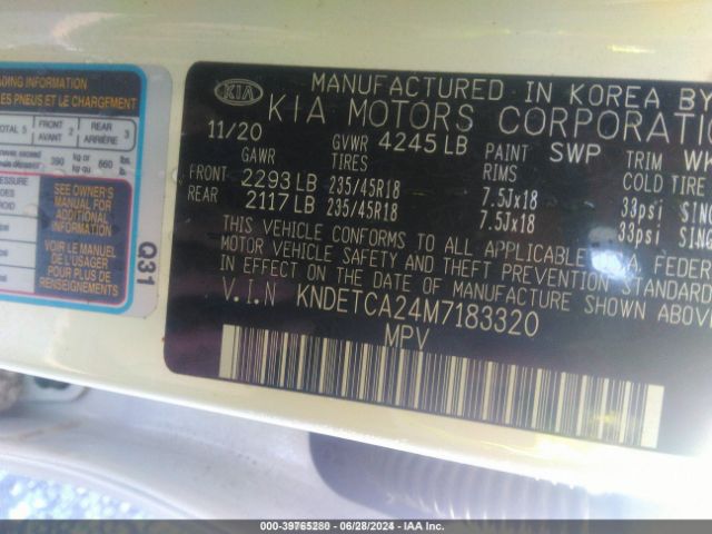 KNDETCA24M7183320 KIA Seltos Sx Turbo