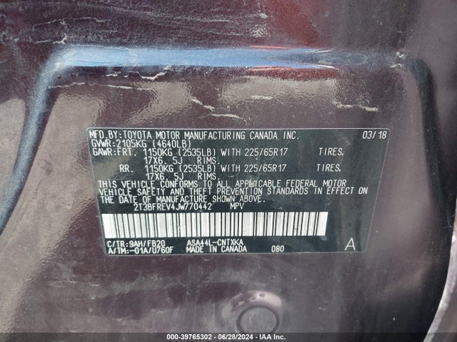 Toyota RAV4 LE 2018 2T3BFREV4JW770442 Image 9