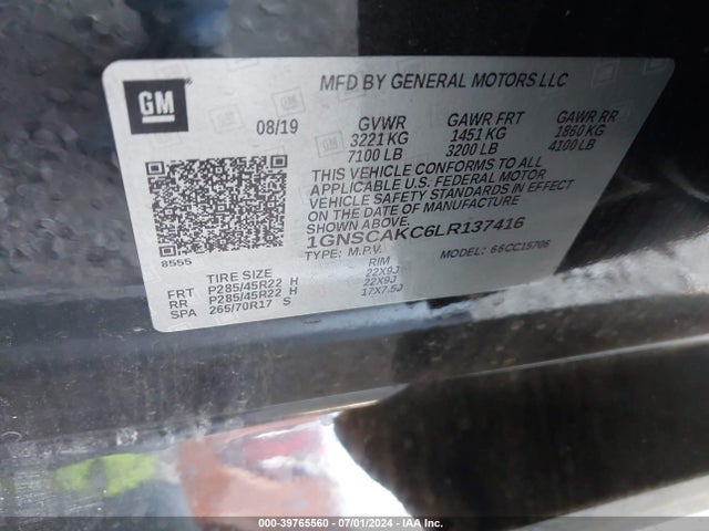 Chevrolet Tahoe 2wd Ls 2020 1GNSCAKC6LR137416 Image 9