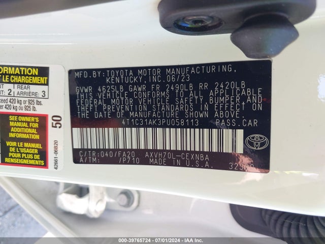 Toyota Camry Le Hybrid 2023 4T1C31AK3PU058113 Image 9