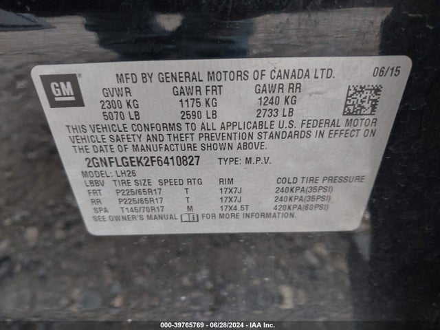 Chevrolet Equinox 2lt 2015 2GNFLGEK2F6410827 Image 9