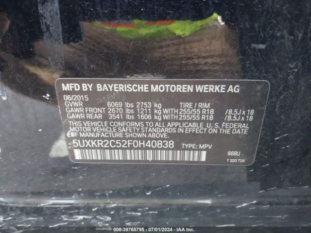 5UXKR2C52F0H40838 BMW X5 Sdrive35i