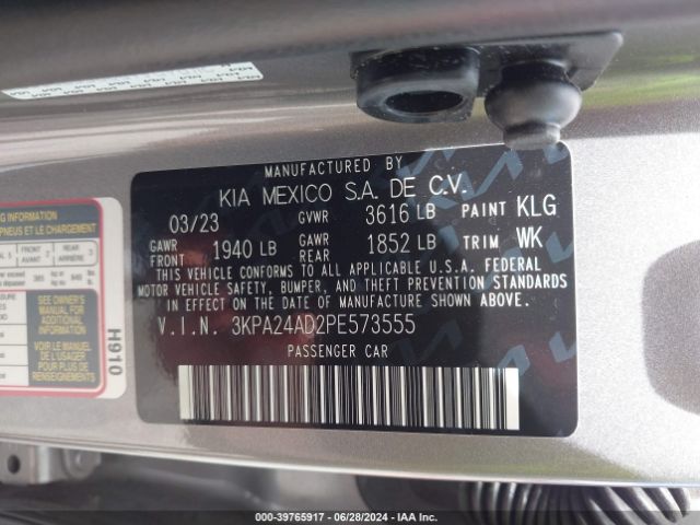3KPA24AD2PE573555 KIA RIO S