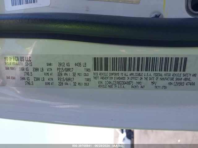 Jeep Compass Latitude 2016 1C4NJCEA8GD640871 Image 9
