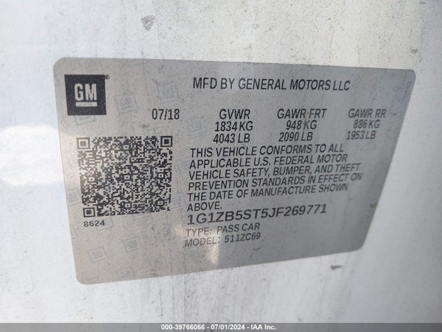 Chevrolet Malibu 1ls 2018 1G1ZB5ST5JF269771 Image 9