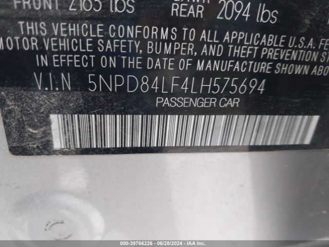 5NPD84LF4LH575694 Hyundai ELANTRA SEL