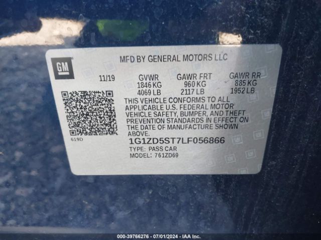 1G1ZD5ST7LF056866 Chevrolet Malibu Fwd Lt