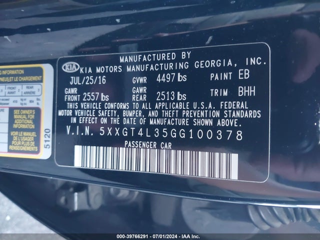 KIA Optima Lx 2016 5XXGT4L35GG100378 Image 9