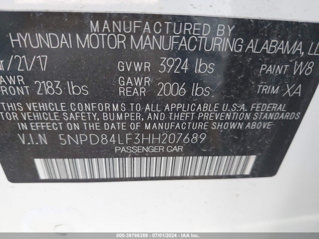 Hyundai Elantra Value Edition 2017 5NPD84LF3HH207689 Image 9
