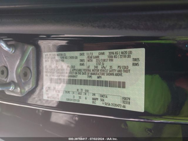 1FMCU0F70EUB68867 Ford ESCAPE S