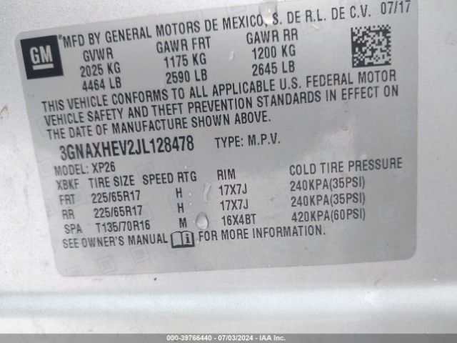 3GNAXHEV2JL128478 Chevrolet EQUINOX LS