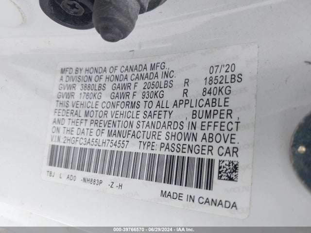 Honda CIVIC SI COUPE 2020 2HGFC3A55LH754557 Image 9