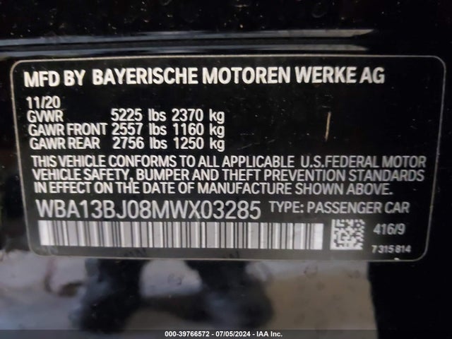 WBA13BJ08MWX03285 BMW 530i Xdrive