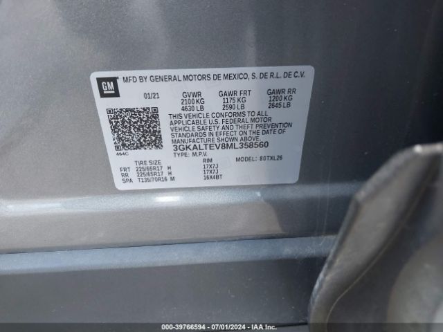 3GKALTEV8ML358560 GMC Terrain Awd Sle