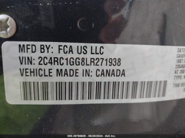 2C4RC1GG8LR271938 Chrysler Pacifica Limited