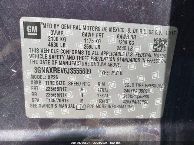 Chevrolet EQUINOX LS 2018 3GNAXREV6JS555609 Image 9