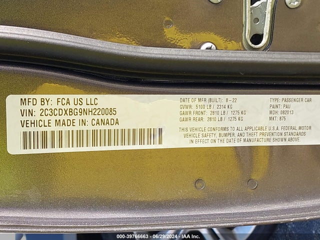 Dodge Charger Sxt Rwd 2022 2C3CDXBG9NH220085 Image 9
