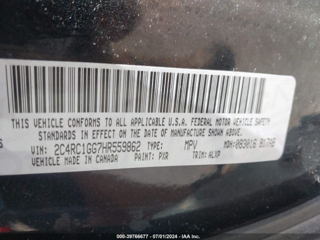 2C4RC1GG7HR559862 Chrysler Pacifica Limited