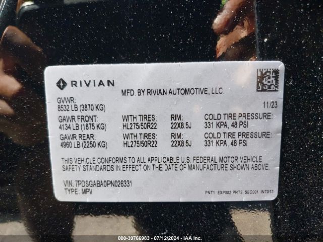7PDSGABA0PN026331 Rivian R1s Adventure