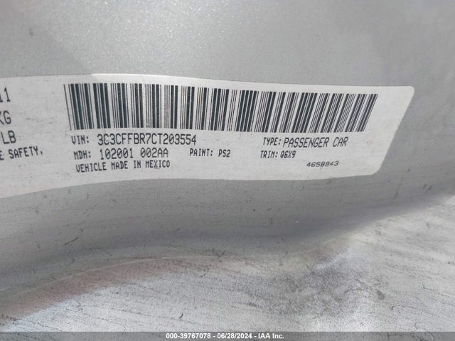 2012 FIAT 500 3C3CFFBR7CT203554 Photo 8