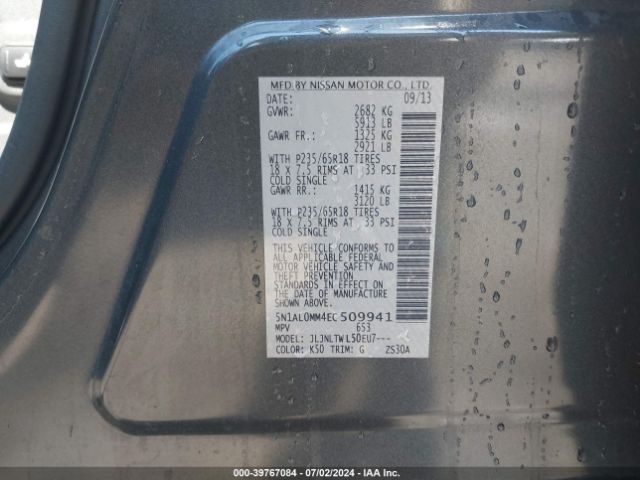 5N1AL0MM4EC509941 Infiniti QX60