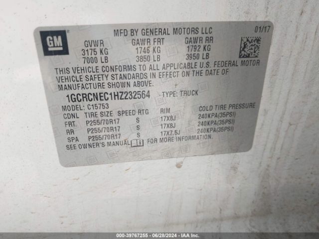 1GCRCNEC1HZ232564 Chevrolet Silverado 1500 Wt