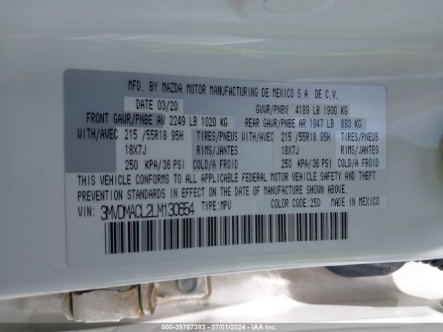 3MVDMACL2LM130654 Mazda Cx-30 Select Package