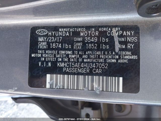 KMHCT5AE4HU347052 Hyundai ACCENT SE